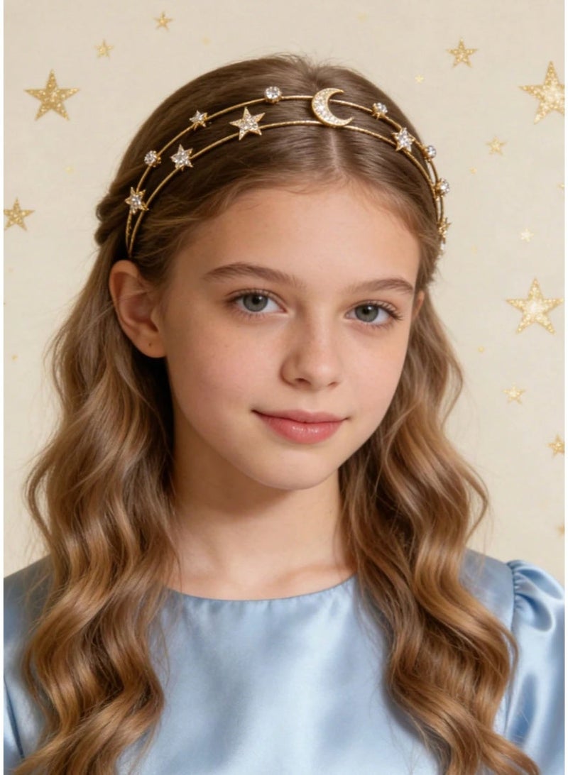 Shein RAMADAN New Style Copper Alloy Headband, Decorated With Metal Stars And Moons, Ideal Gift - Image 5
